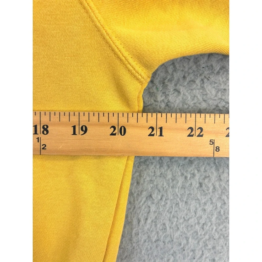 Nike Sportswear Swoosh Crewneck Sweatshirt Mens S Yellow Embroidered Pullover